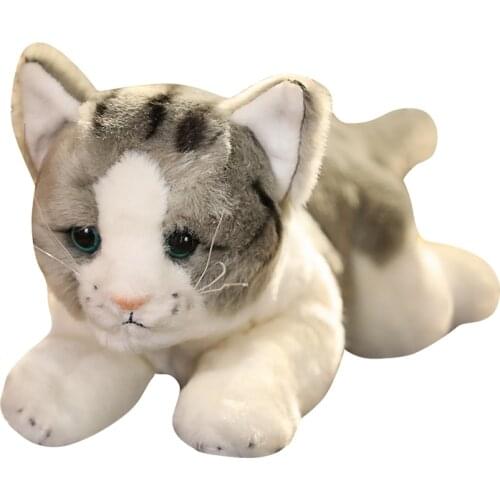 32cm Cartoon Anime Appease Dolls Kawaii Real life Doll Yellow&Grey Simulation Cat Plush Toy Birthday Gifts for Children Baby