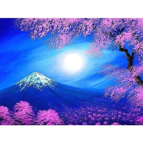 5D Diamond Painting Kits Scenery Full Round With AB Drill Moonlight Diamond Embroidery Scenic Rhinestones Pictures Diamond Art