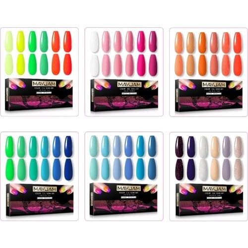 8ml Nails Polish Set 6pcs Nail Kit Vernis Semi Permanent Base Top Coat UV Nail Art Gel Polish Nail Supplies For Professionals