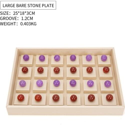 New 24 Grid Beige Naked Beads Jewelry Display Plate For Female Ring Earring Necklace Showcase Jewellery Holder 2 Color Available