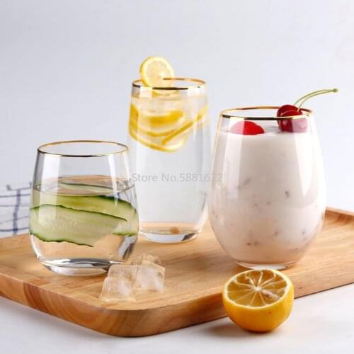 New style gold egg-shaped glass cup home handmade pot belly juice cup beer mug spot