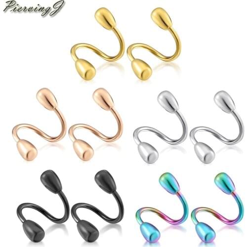 PiercingJ 10pcs 16G Stainless Steel Spiral Barbell Cartilage Earrings Twist Ear Lobe Helix Tragus Ring Body Piercing Jewelry