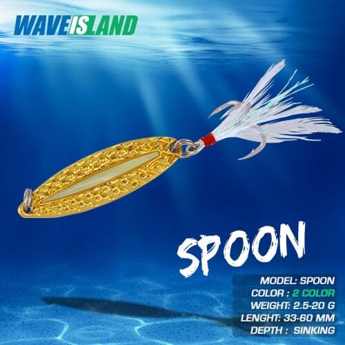 WAVEISLAND New Fishing Lures Spoon Lure 2.5-20g Bass Fishing Isca Artificial Metal Jig Articulos De Pesca Saltwater Lure Peche