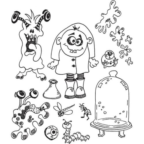 Clear Stamps Weird Horror Aimals Mutations Octopus Ant Caterpillar Eyeball For DIY Scrapbook Photo Album Craft Card 2021 New