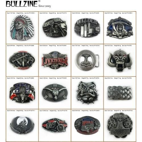 Bullzine wholesale zinc alloy retro INDIAN skull western music band WOLF belt buckle LUXURIOUS celtic motor belt buckle