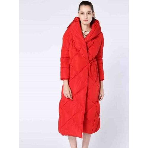 Bread style Longer Down Coats Winter Womens Fluffy Hooded Down Coat Female Thicker Warm Down Jacket Down Parkas Wy271