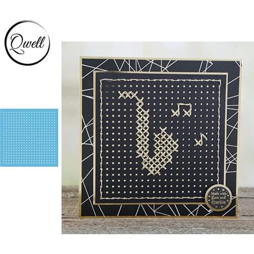 QWELL Square Hollow Stitch It Collection Metal Cutting Dies Set DIY Scrapbooking Craft Paper Cards Album Making Template 2020