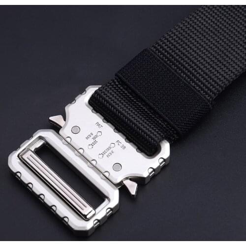 Men Belt Metal Multifunctional Buckle Outdoor Sports Hook New Tactical Belt Military High Quality Nylon Mens Training Belt