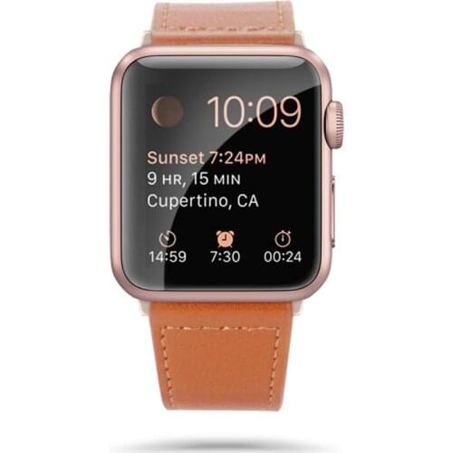Outpost VIP LINK Genuine Leather Band for Apple Watch bands 42mm Series 5 4 3 2 band 44mm 42mm 38 40mm Strap for iwatch 4 3 2