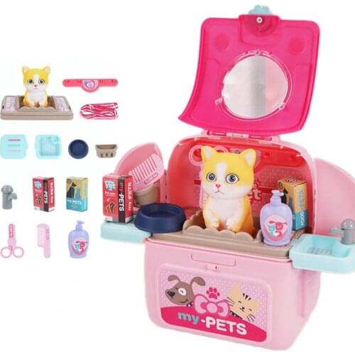 Pet Backpack Practical Exquisite Plastic Pretend Play Pet Care Set Cute Pet Storage Bag Transformable Toy Backpack For Gifts