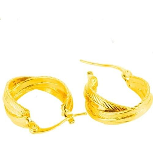 Gold Color Earrings for women girl Arab African Ethiopian Bridal jewelry gifts Dubai Jewelry