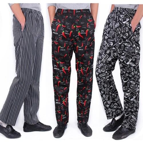 VIAOLI Food Service Chef uniforms pants kitchen cooker work clothes hotel restaurant bakery Breathable pants catering trousers