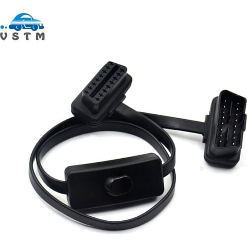 VSTM OBD 2 Splitter Extension 1 to 2 with Switch Y Cable Male Two Port To Female for ELM327 Auto Diagnostic Scanner Tool
