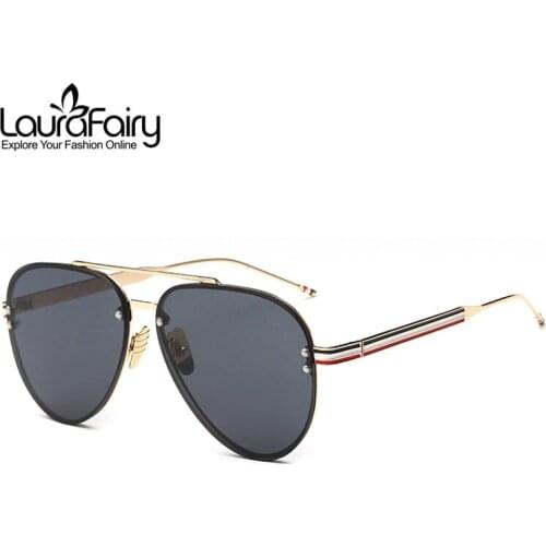 Laura Fairy Women Men Sunglasses Fashion Rimless Design Color Block Temple UV400 Protection Sun Glasses lunette de soleil homme