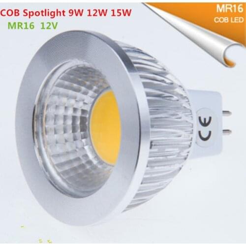 1pcs Super deal MR16 COB 9W 12W 15W LED Light Bulb MR16 12V, Warm White / Pure / Cold White led LIGHTING