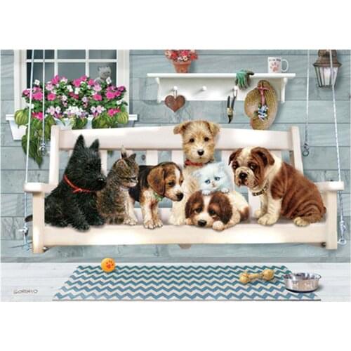 5D DIY diamond painting cartoon animal round diamond embroidery cross stitch mosaic painting decoration