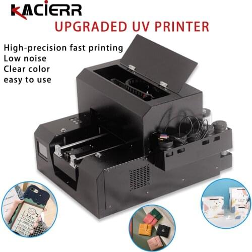A4 size inkjet digital flat UV printer for DIY mobile phone case PVC card gift box colorful printing machine CMYK + WW 6 colors