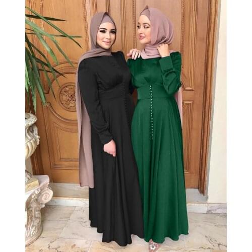 Abaya Dubai Muslim Hijab Dress Women Moroccan Caftan Lady Islamic Clothing 2021 Eid Mubarak Jelaba Femme Musulman Black khaki