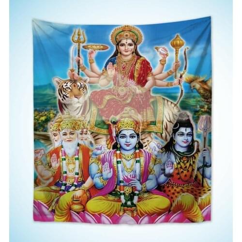 Adi Parasakhti Durga Adi Shakthi Brahma Vishnu tapestry wall art