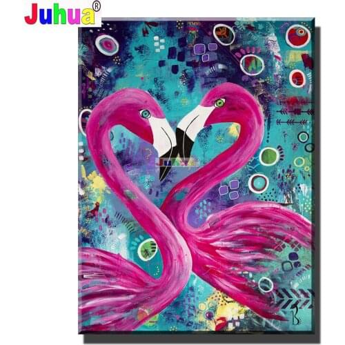 Bird Love Flamingo 5D DIY Diamond Painting Cross Stitch Fantasy Embroidery Complete Kit Picture Of Rhinestones Mosaic Home Decor