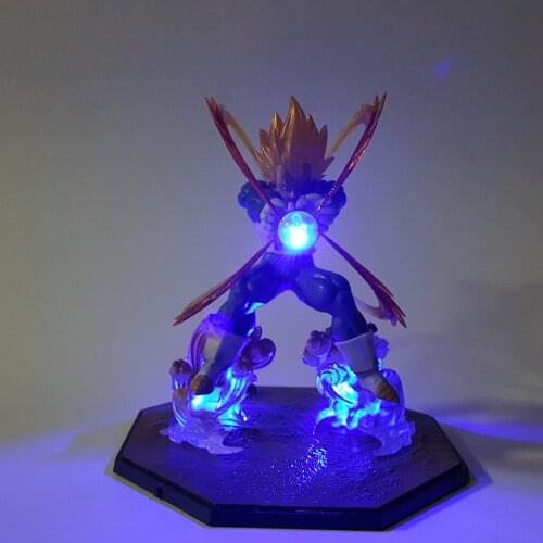 Anime Dragon Ball Z Vegeta Super Saiyan Led Kamehameha Light Anime Dragon Ball Super PVC Action Figures Model Toy