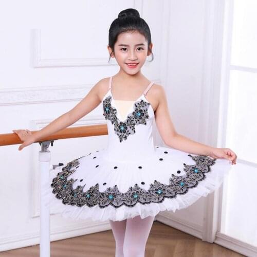 White Professional Ballet Tutu Swan Lake Ballet Dance Costume Pancake Girls Classical Ballet Tutu Leotard Ballet Dress For Kids