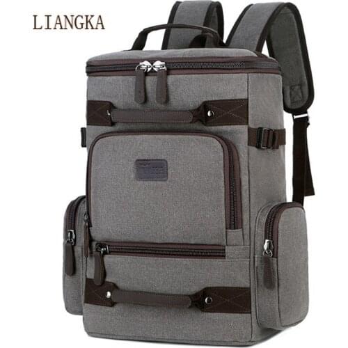 Men Canvas Backpack Large Capacity Wear-resistant Leisure Travel Computer Bag Retro Mens Shoulder Bag Mountaineering Backpack