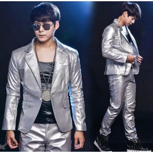 Personality fashion clothes men suits designs homme terno stage costumes for singers jacket men sequins blazer dance star style