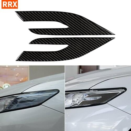 For Toyota Camry XV70 8th LE XLE V6 GA-K 2018-up Accessories Head Lights Eyebrows Eye Lids Carbon Modified Exterior Sticker