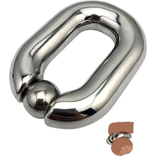 Hot Selling Metal Penis Rings Clamp Bdsm Scrotum Erection Male Masturbators Ring Round/Square Crusher Testicle Sex Toys For Men