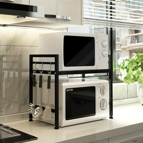 JIABAILI kitchen rack microwave oven rack adjustable kitchen organizers rack storage electric rice cooker storage