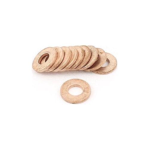 10 Pcs 7mmx16mmx2mm Copper Crush Washer Flat Oil Seal Ring Gasket