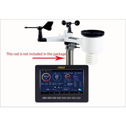 Weather station alarm clock for wind direction rainfall temperature humidity UVI wireless weather forecast meter black sensor