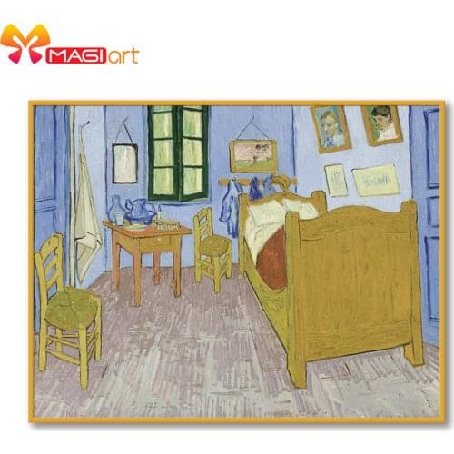 Cross stitch kits Embroidery needlework sets 11CT water soluble Canvas Patterns 14C Full Landscape bedroom -NCMS176