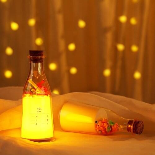 Drift Bottle Night Light New Year Christmas Gift Colorful Atmosphere Milk Bottle Message Wishing Bottle Light