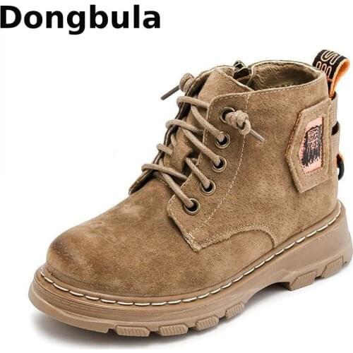 2020 New Autumn Boys Shoes Winter Boots For Boys Genuine Leather Kids Martin Boots Children Sneakers Plush Warm Kids Snow Boots