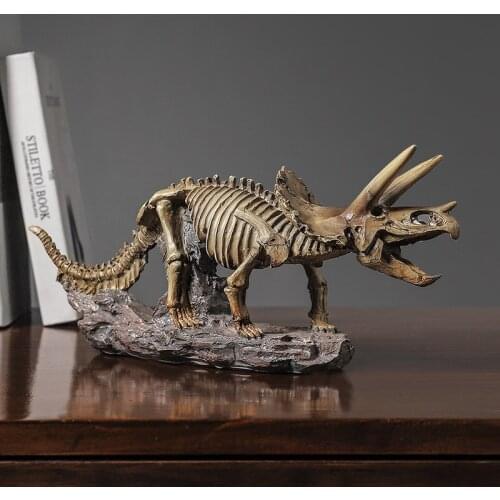 Triceratops Resin Statue Home Decoration Ornaments Living Room Crafts Sculpture Animal Model Ornaments