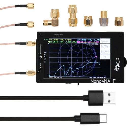 Portable MF HF VHF Vector Network Antenna Analyzer SWR Meter 50KHz-1000MHz 4.3 Inch IPS TFT Digital Touching Screen Shortwave