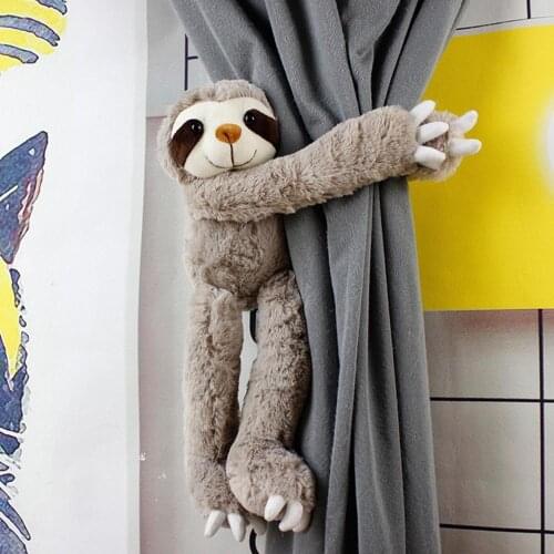 45CM Premium Sloth Plush Cute Sloth Curtain Buckle Tie Spot Real Life Plush Toy Stuffed Animals Soft Plush Sloth Doll Tie Spot