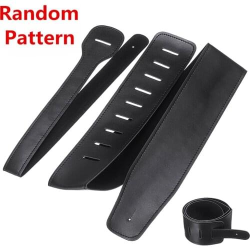 Adjustable Soft PU Leather Thick Guitar Strap Black Guitar Shoulder Strap For Electric Acoustic Guitar Bass Accessories