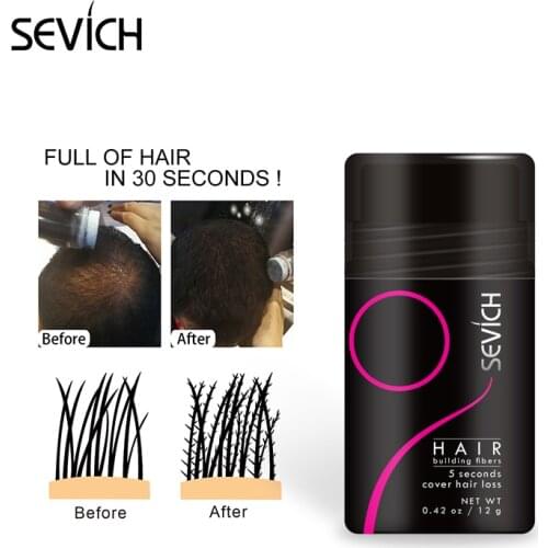 Sevich keratin hair building fibers Thicker Anti Hair Loss Products 12g Concealer Refill Thickening Fiber Hair Powders Growth