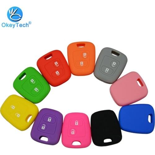 OkeyTech Silicone Rubber Key Case for Peugeot 206 307 207 408 For Citroen C2 C3 C4 For Toyota Aygo 2 Button Very Good Quality