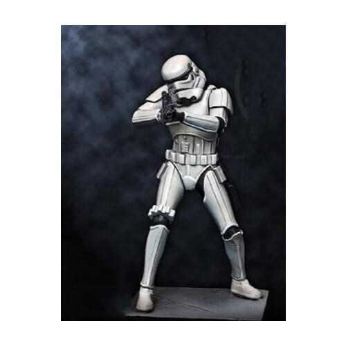 Unassambled 1/24 75mm ancient warrior stand with white coat Resin figure miniature model kits Unpainted