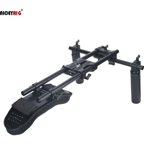 Niceyrig Universal Shoulder Rig Support Film Maker 15mm Railblock System with Camera/Camcorder Base Plate Mount Kit