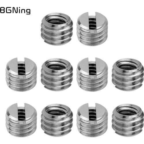 BGNing 10x Internal and External 1/4-1/4 1/4" - 3/8" Inch Male to Male Female Mount Adapter Screw Nuts SLR B/E Flash Accessories
