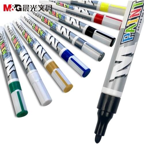 Waterproof Color Markers Pneumatic Markers Rubber Fabric Metal Paint Permanent Face Paint Marker Pen 1pcs White CD Round Toe Oil
