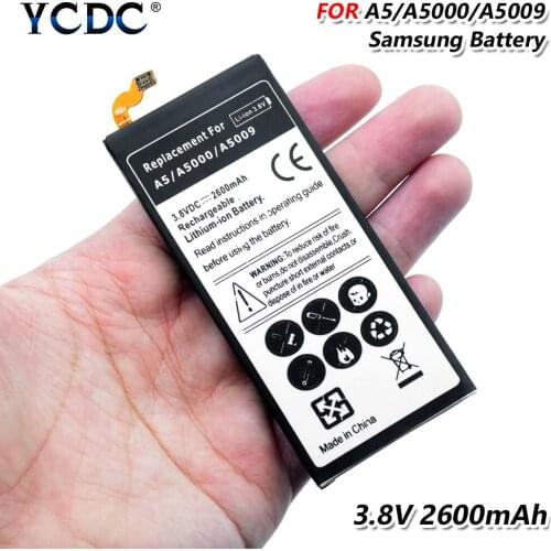 YCDC 1PC 3.8V 2600mAh A5/A5000/A5009 Lithium Rechargeable Battery For Samsung Galaxy SM-A500F/SM-A500FU/SM-A500K/SM-A500H