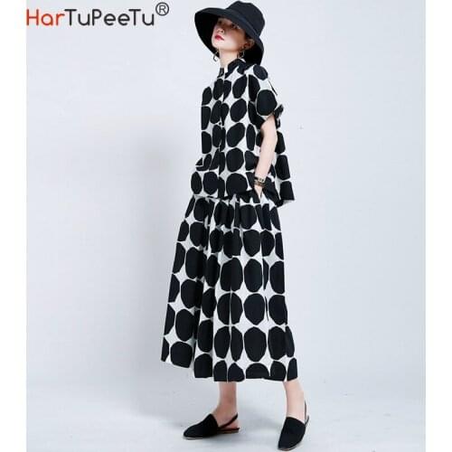 Polka Dot Midi Skirt for Women Elastc High Waist Skirts Summer 2020 Vintage Plus Size Big Hem a Line with Side Pockets