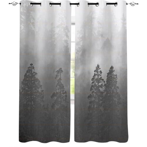 Foggy Forests Plants Trees Blackout Curtains For Living Room Bedroom Window Treatment Blinds Drapes Kitchen Curtains