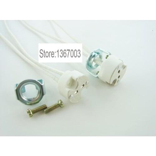 10pcs/lot LED Halogen Lamp Light Bulb Socket holder Base MR16 MR11 G4 G5.3 G6.35 wholesale Wire Length: about 10cm